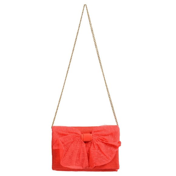 Red Valentino Coral Pink Clutch Shoulder Bag